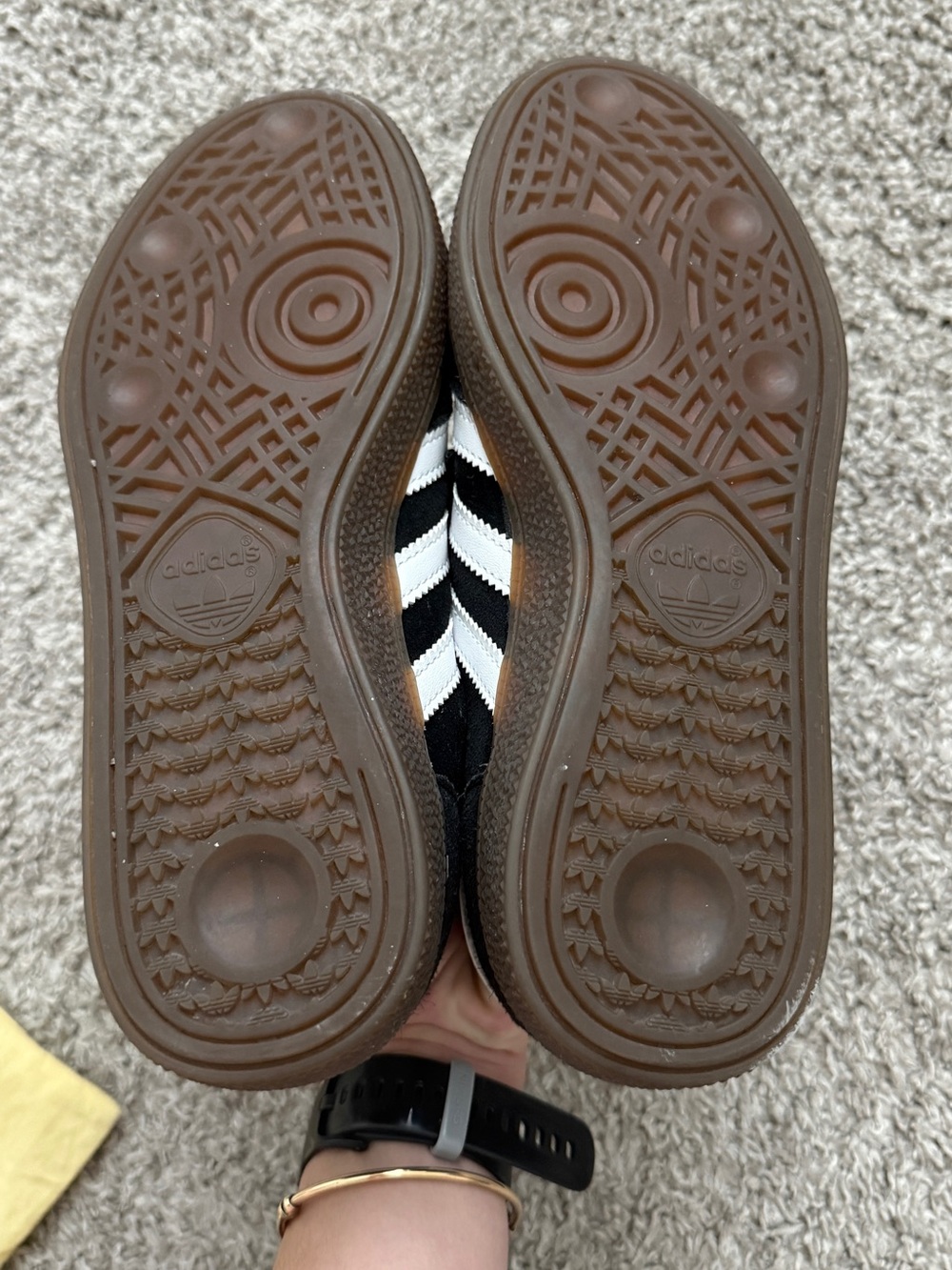 Adidas Black/White Classic Sneakers with Gum Soles - Picture 2 of 3